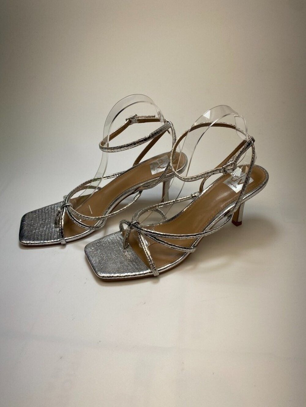 Dolce Vita DV Women's Zeffer Metallic Silver Strap Heel Sandal Sz 11